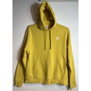 Nike Hoodie Golden Mustard Yellow Embroidered Swoosh  Sweatshirt Size Me…